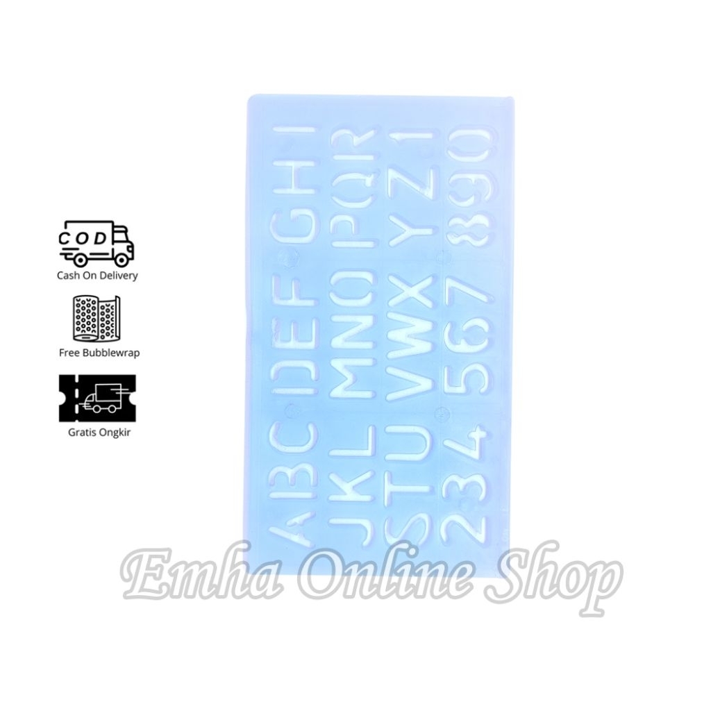 

Penggaris Sablon Huruf Angka Mal Template Alfabet 20x10 cm
