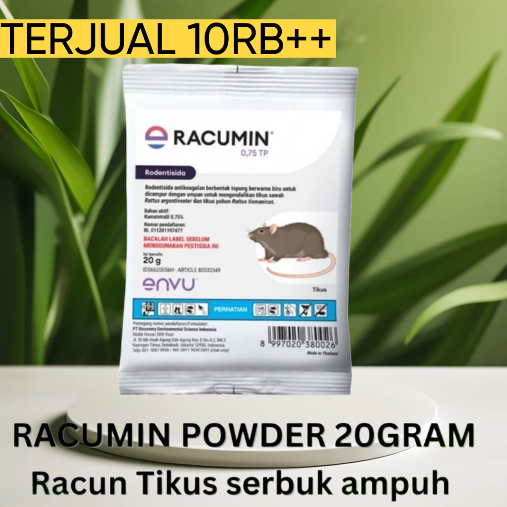 RACUMIN 0,75TP RACUN TIKUS RACUMIN/RACUMIN 20GRAM/ RACUN TIKUS MATI TAMPA BAU/ RACUN TIKUS RACUMIN
