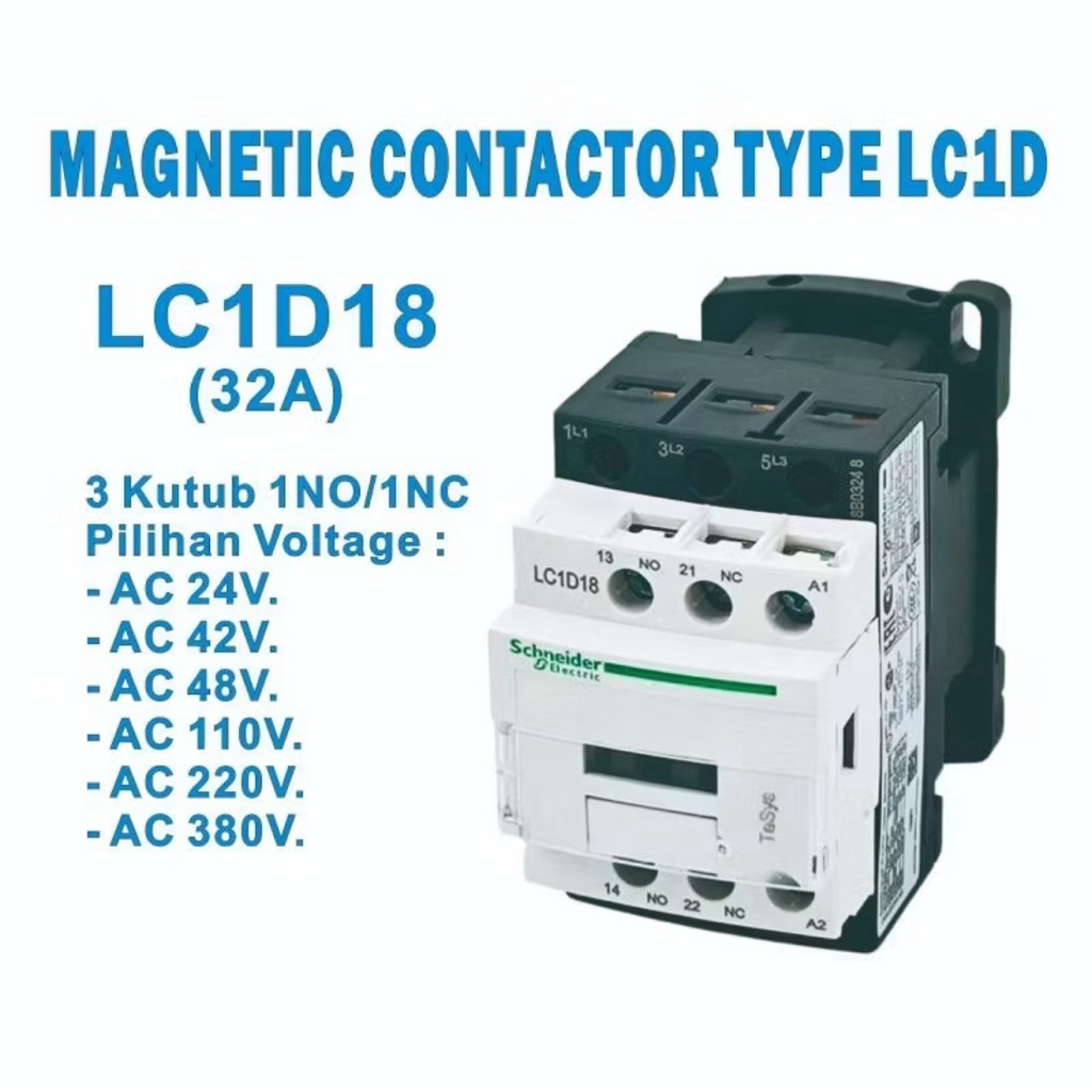 Kontactor  Schneider LC1D18 Contactor  Schneider lc1d18 32A