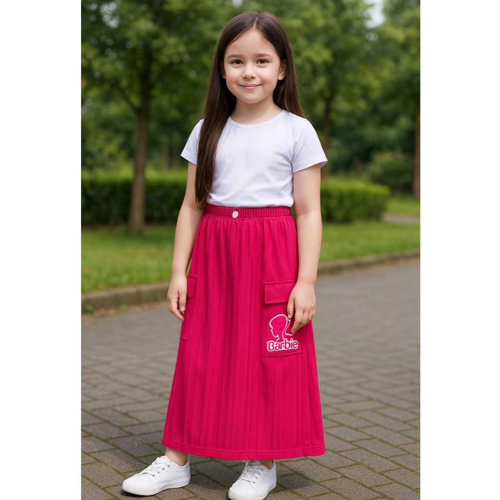 ROK CARGO ANAK PEREMPUAN BERBIE KNIT HORNET 3-10 TAHUN