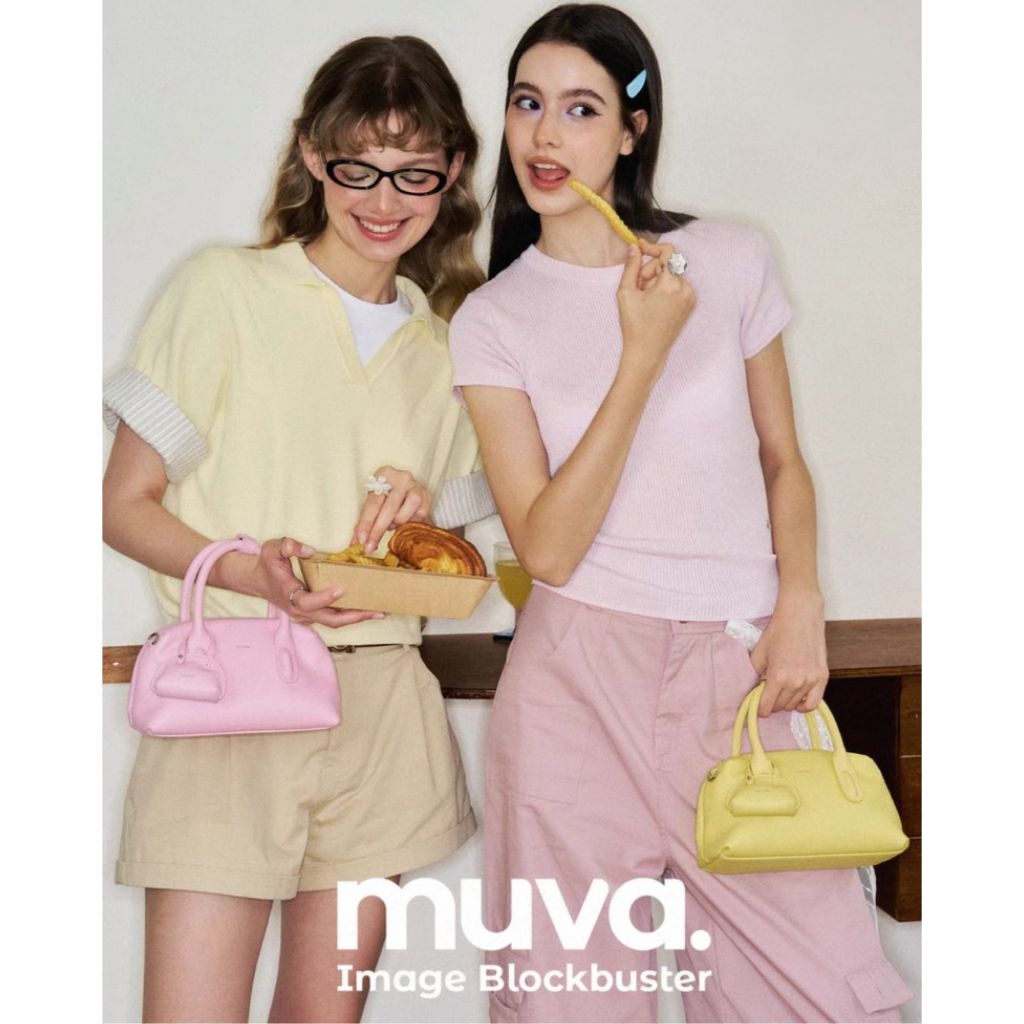 MUVA French Retro Handbag 100% Original Official MUVA MU-1075 COWHIDE LEATHER