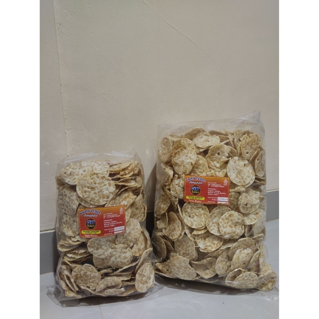 

kripik tempe original bersertifikat halal,renyah gurih kemasan 1kg