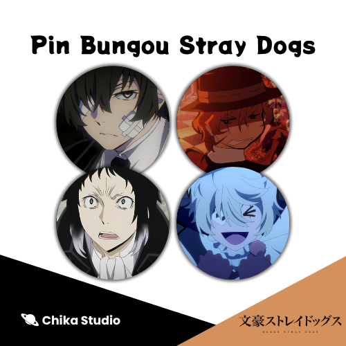 [FAN MERCH] Pin Button Peniti Bungou Stray dogs / Bungō Sutorei Doggusu / BSD | 32mm 44mm 58mm