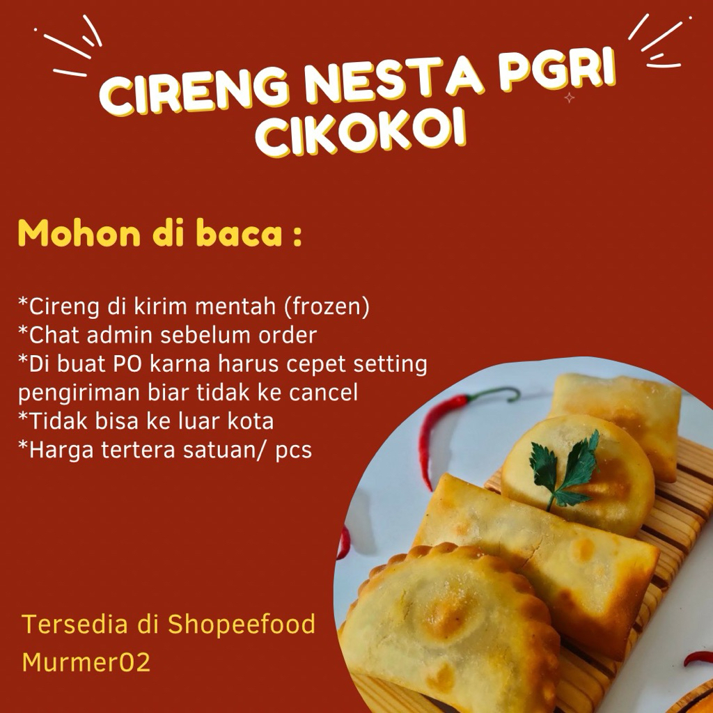 

CIRNES : Cireng Nesta/Cireng PGRI FROZEN Mentah (harga satuan)