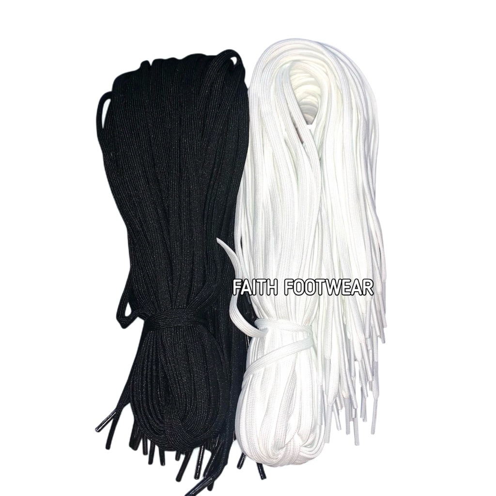 FAITH FOOTWEAR - TALI SEPATU OLAHRAGA BOLA FUTSAL HITAM PUTIH 95cm