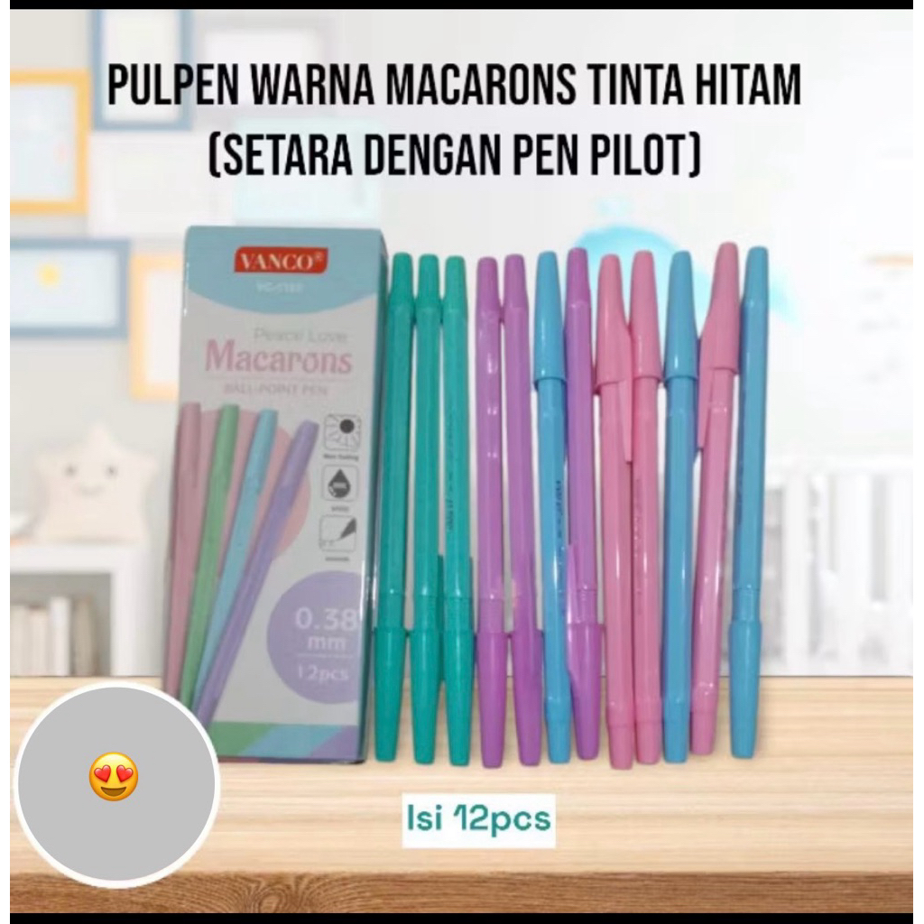

Pulpen Macrons Warna - Tinta Hitam