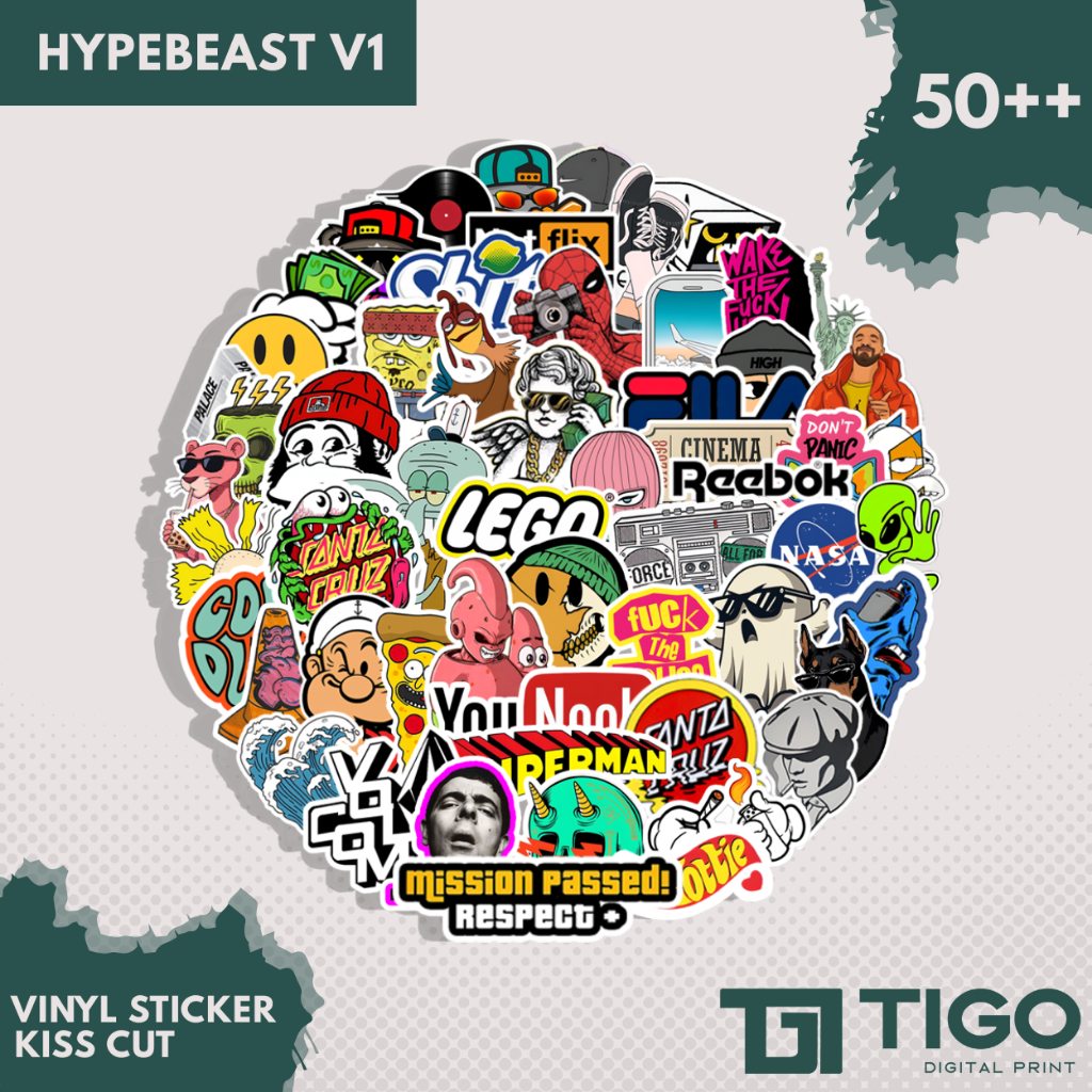 

Sticker Pack Hypebeast v1. Supreme Travis Scott GTA Netflix Nike - Stiker Keren Laptop HP Tumbler