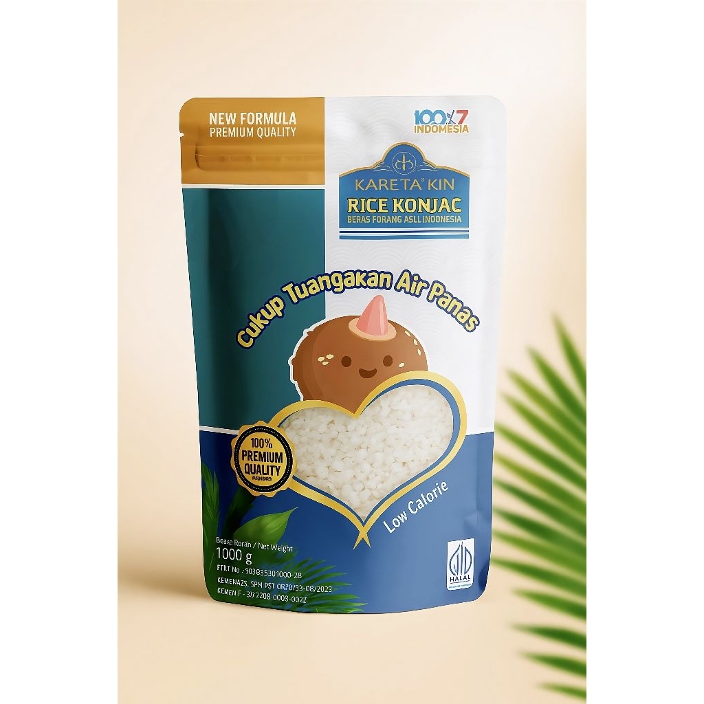 

Karetakin New Formula Beras Porang Instan Pouch 1KG - Shirataki Konjac Rice