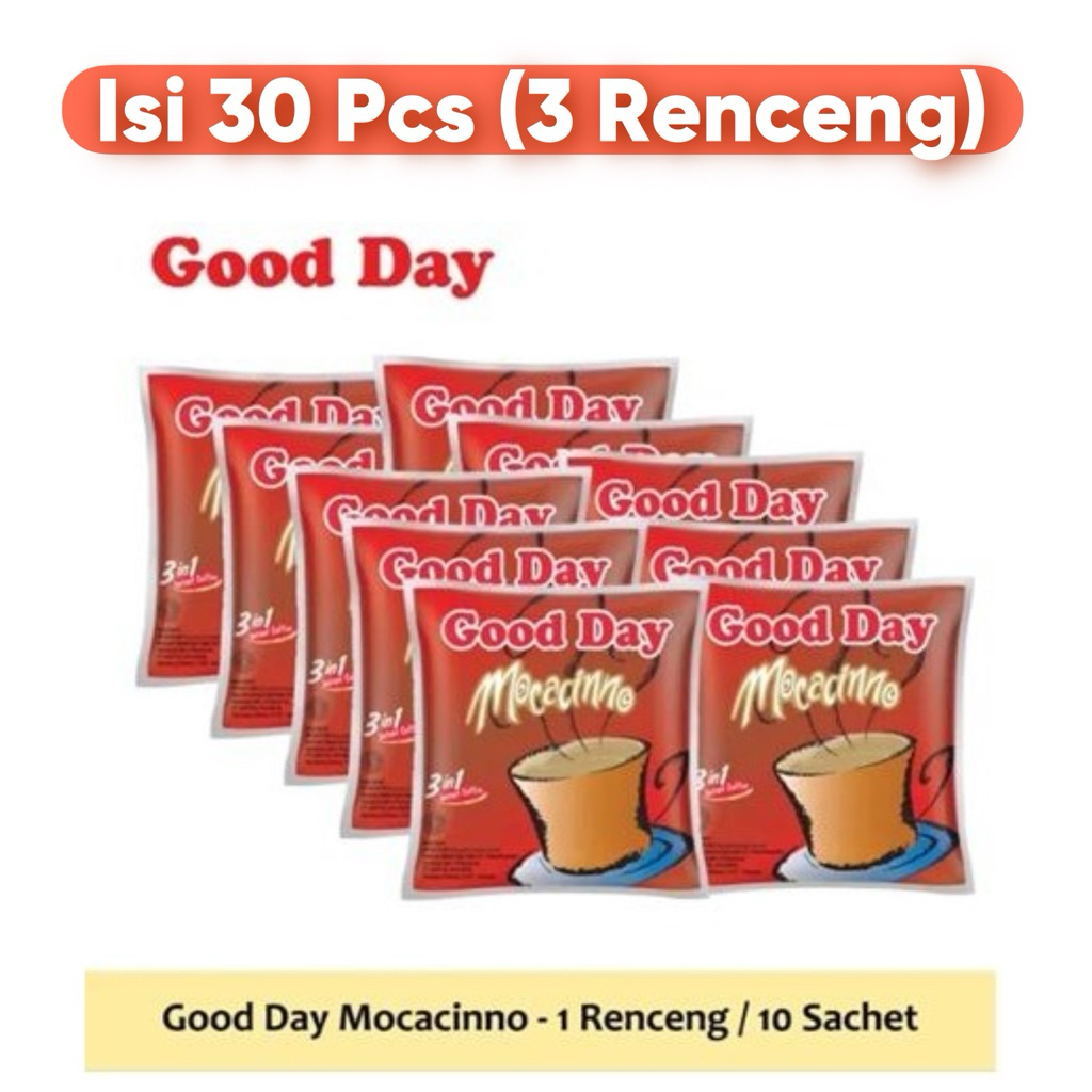 

( 3 RENCENG ) 30 PCS Kopi Good Day Mocaccino / Coffee Goodday