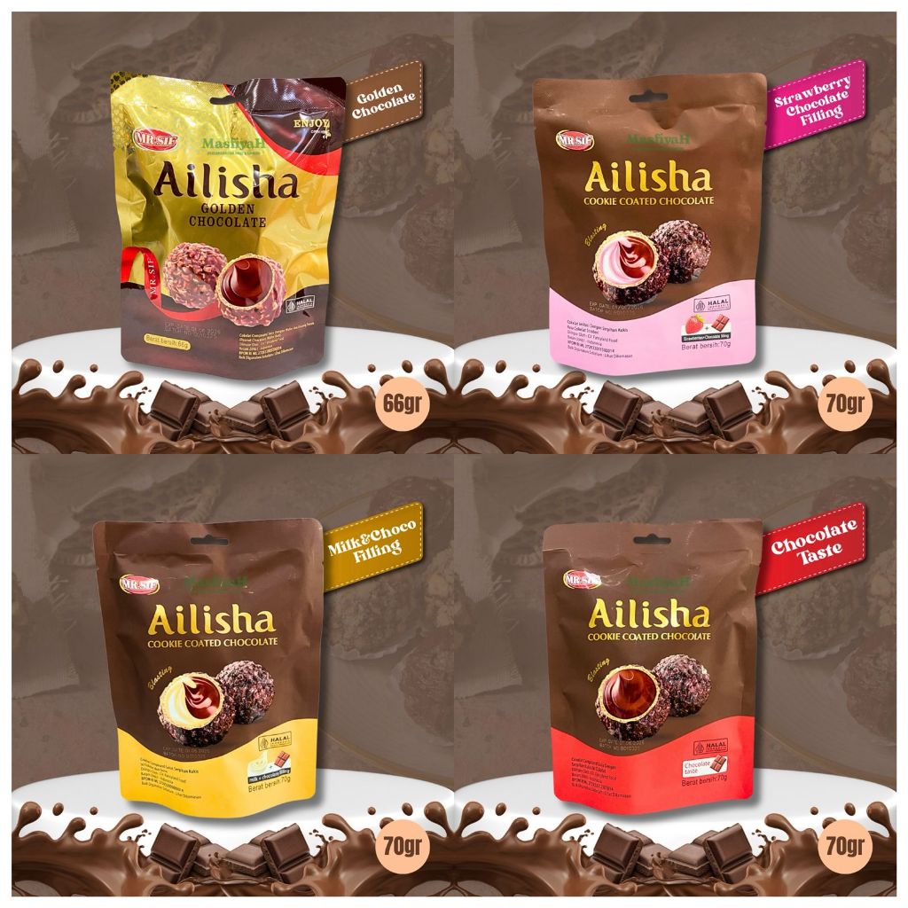 

MR SIF AILISHA Snack Choco Ball Cookie Chocolate Milk and Choco Strawberry Chocolate Filling Kue Coklat Dengan Isi Rasa