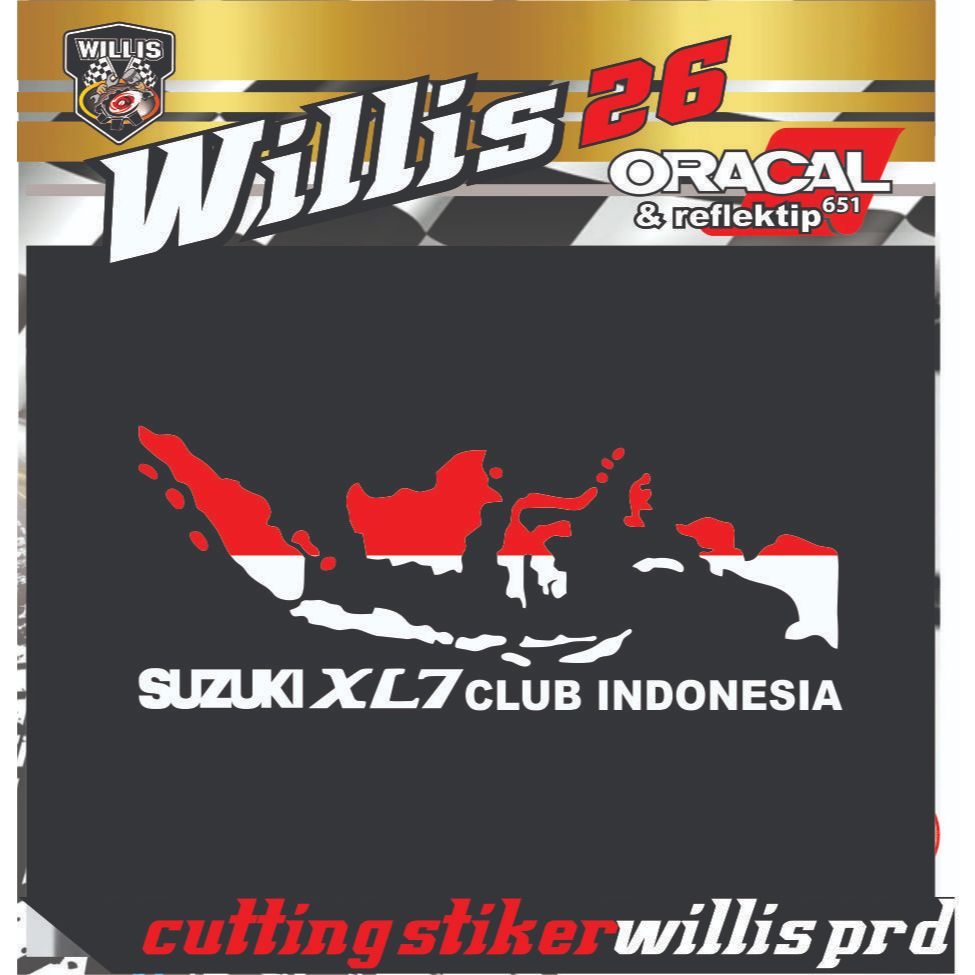 sticker xl7 cutting sticker kaca mobil suzuki xl-7 STIKER PETA SUZUKI xl7