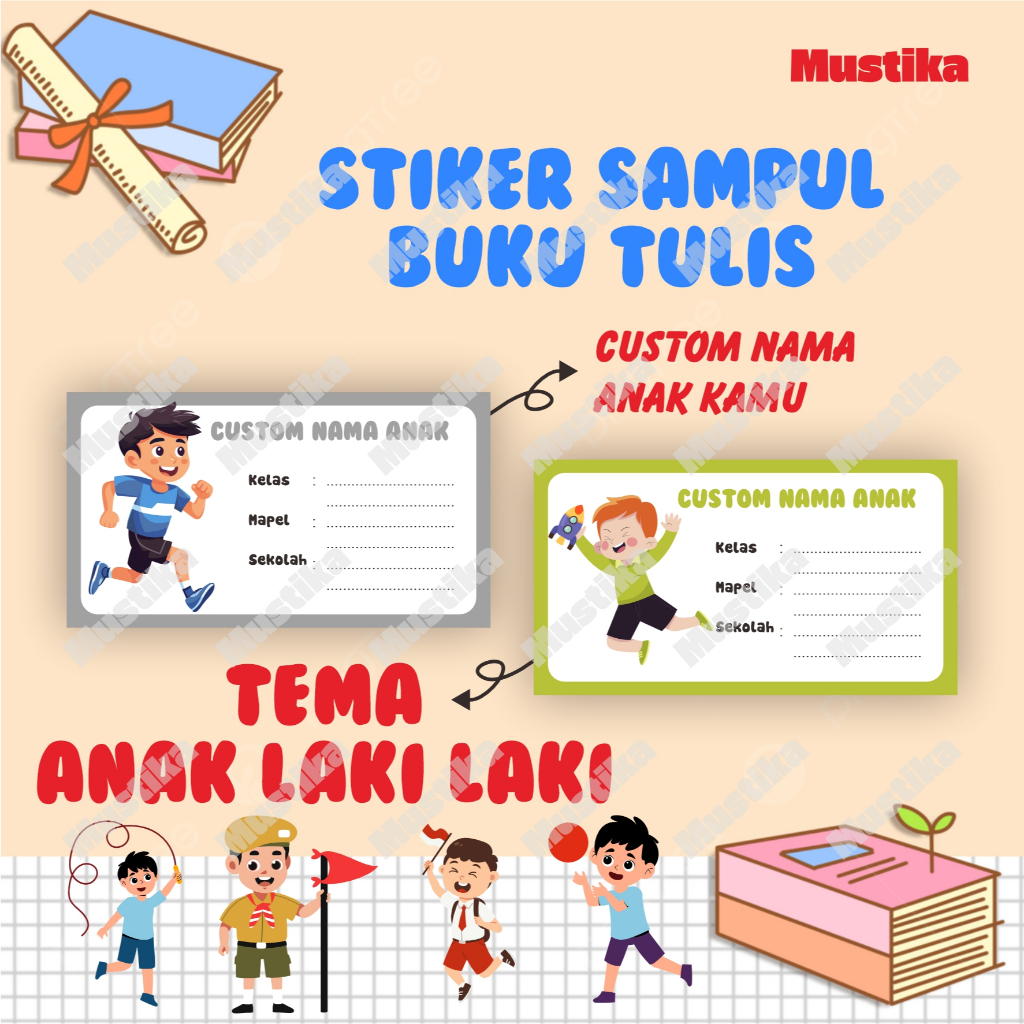 

(30 Pcs) STIKER NAMA ANAK/MATA PELAJAN/NAMA SEKOLAH