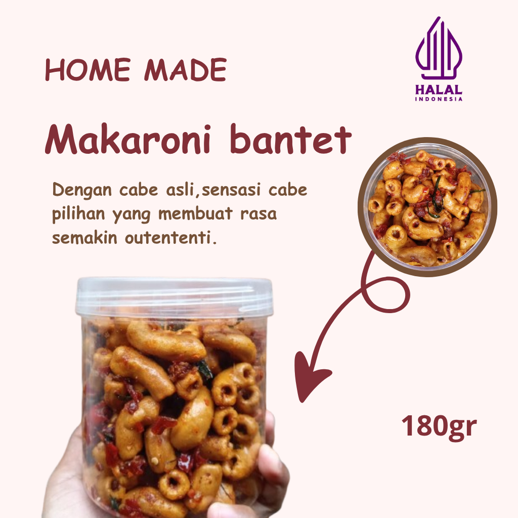 

makananringan, makaroni bantet, pedas daunjeruk, teman ngemil