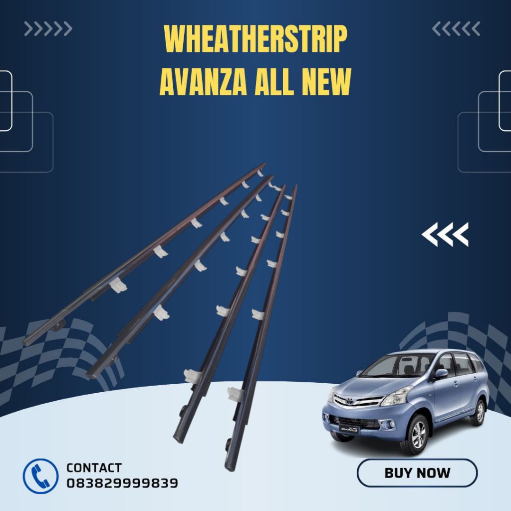 karet pelipit kaca pintu luar mobil avanza all new tahun 2011-2019 chrome