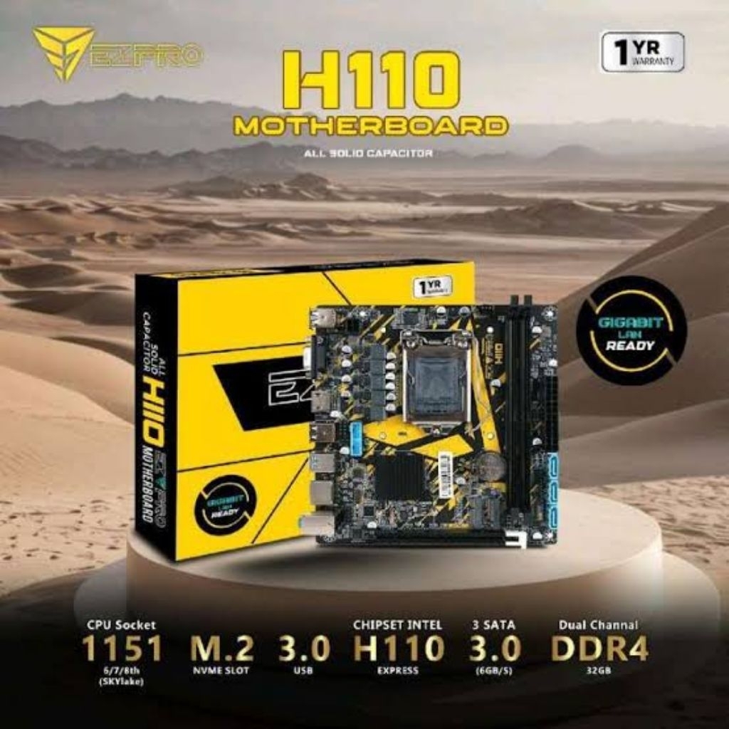 MAINBOARD H110 DDR4 INTEL GEN 6/7 SOCKET LGA 1151 MOTHERBOARD I3/I5/I7