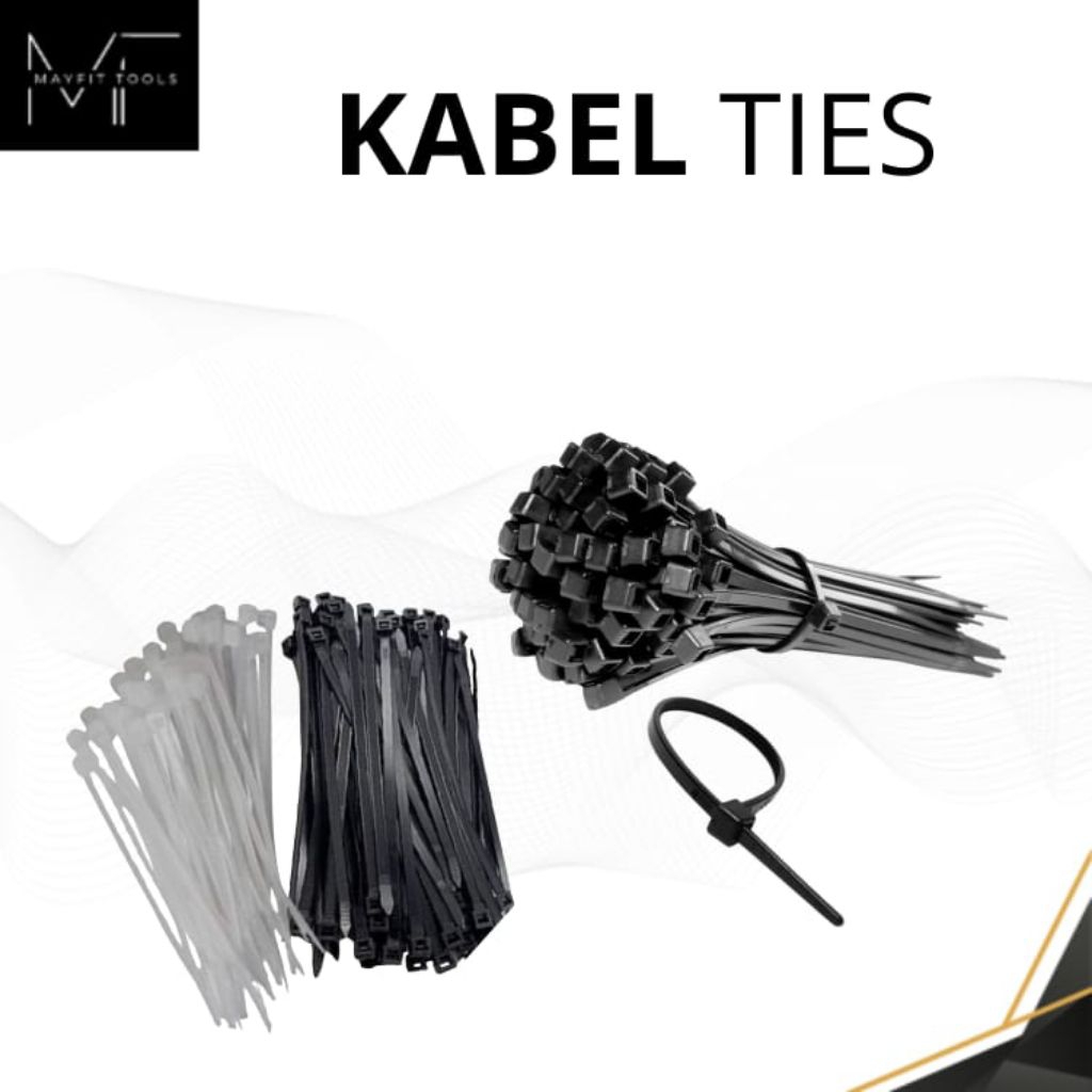 

100pcs KABEL TIES NYLON CABLE HITAM PUTIH 10cm 15cm 20cm 25cm 30cm