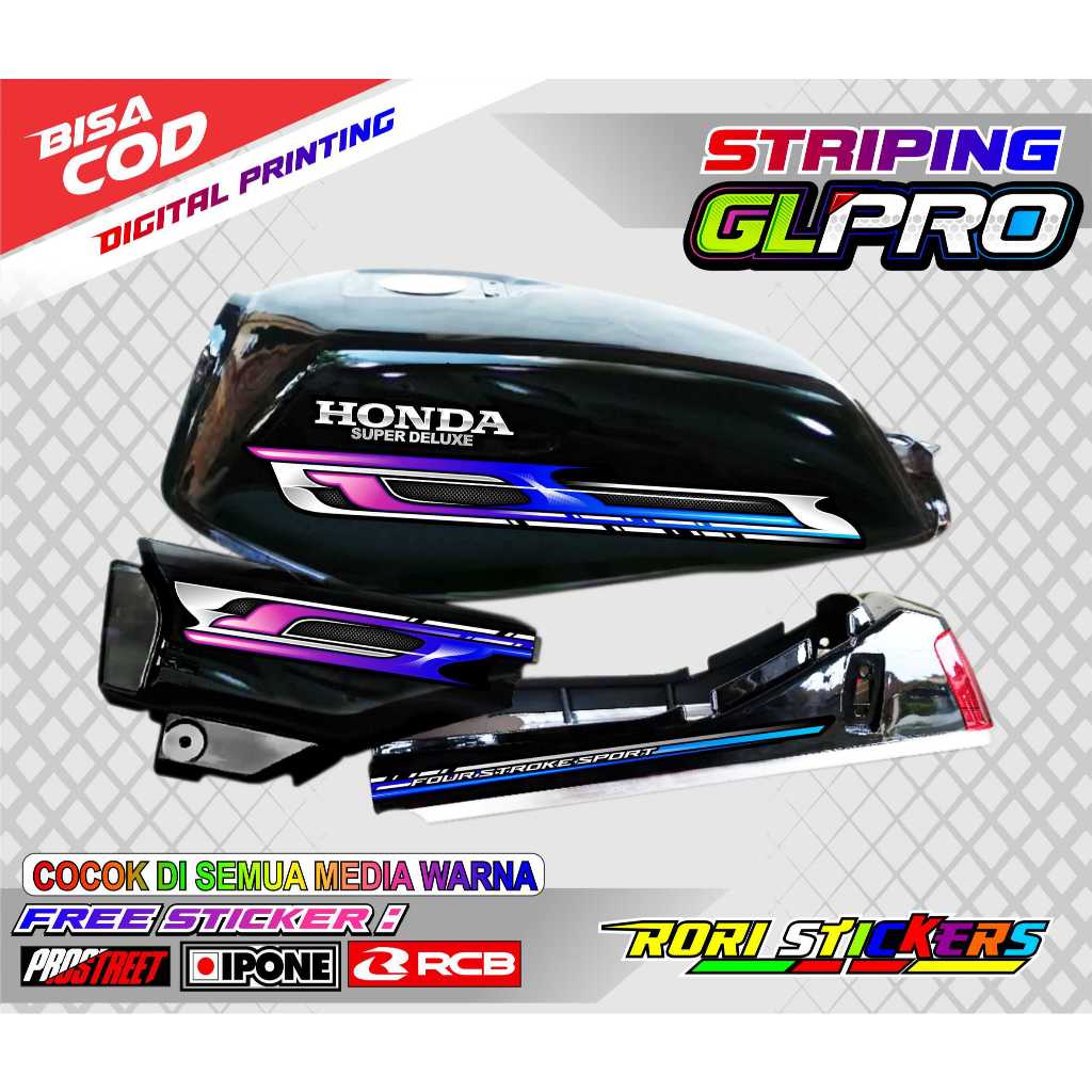 STRIPING VARIASI HONDA GL PRO / STICKER LIST VARIASI MOTOR GL PRO