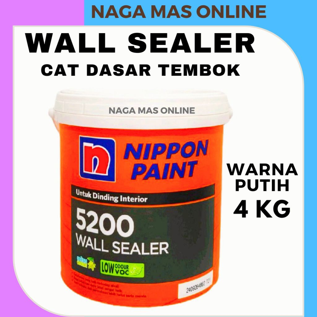 CAT WALL SEALER 5200 KHUSUS INTERIOR 4 KG CAT DASAR TEMBOK NIPPON PAINT / WALL SEALER INTERIOR NIPPO