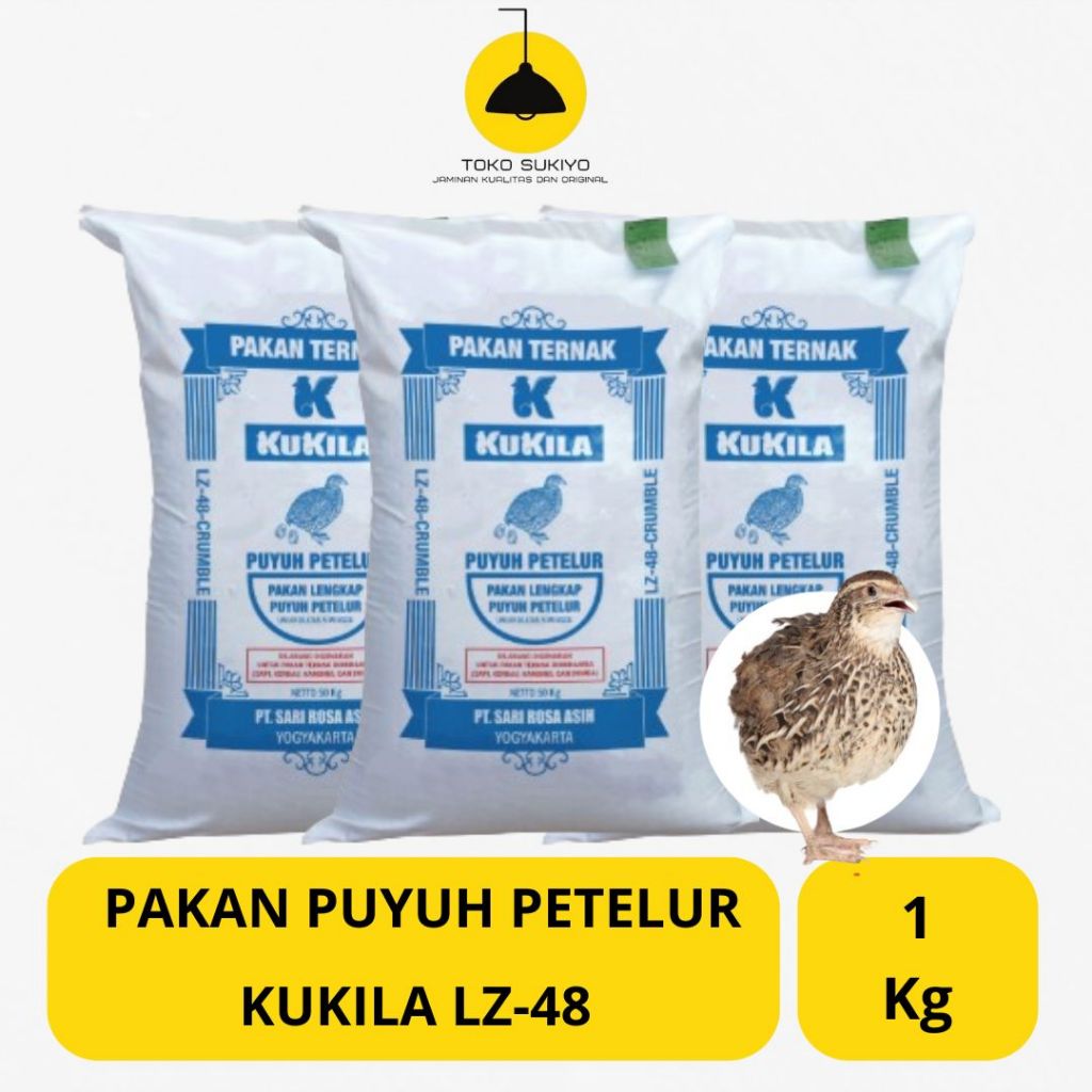 Pakan Puyuh Petelur Kukila Kukila LZ-48 1Kg - Siap Telur