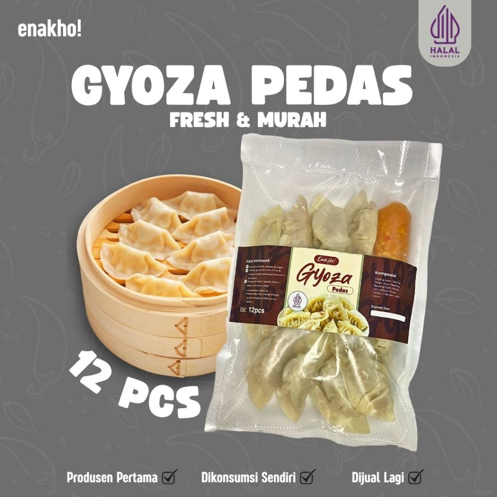 

ENAKHO Gyoza Pedas Isi 12 Pcs Frozen Food Halal
