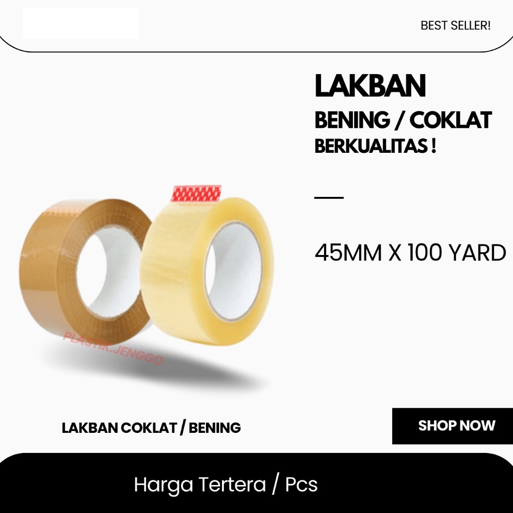 

Lakban Isolasi Bening Dan Cokelat Panjang 100 Yard