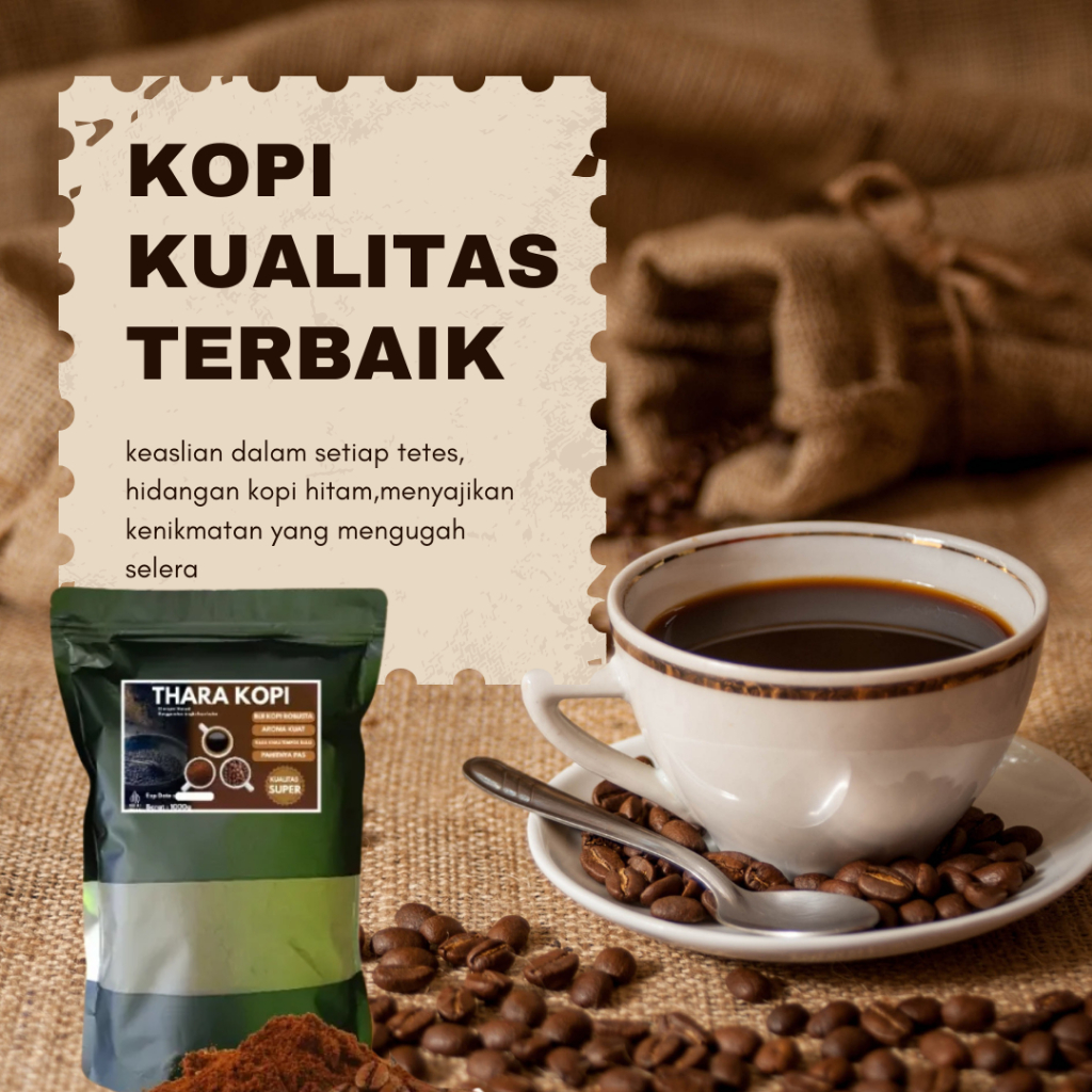 

Kopi Hitam Bubuk 1kg – Robusta Asli Sangrai Kayu Bakar, Halus & Wangi