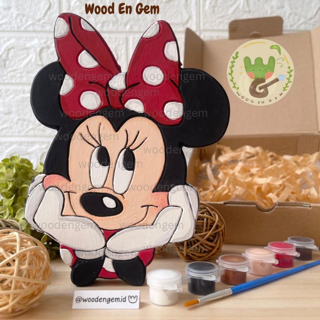 

DIY Wood Character Painting Kit Mewarnai Melukis Kayu Karakter Mainan Anak Hampers Minnie Disney
