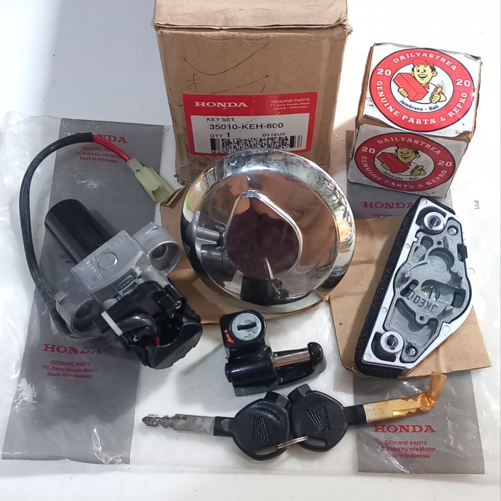 KEYSET KEY SET KUNCI KONTAK SET TANGKI HONDA MEGAPRO MEGA PRO PRIMUS ORIGINAL AHM 35010-KEH-600