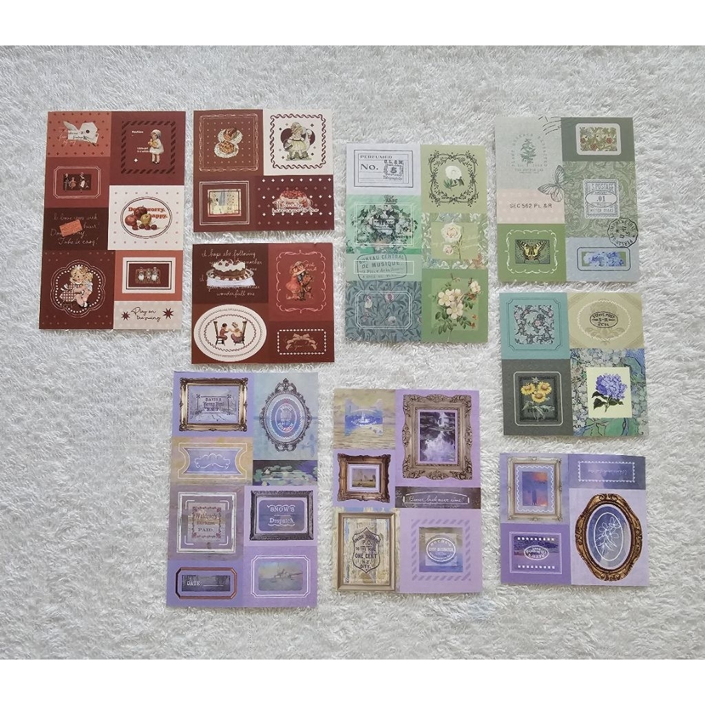 

(Baca Deskripsi) Medieval Stamp Deco Red Green Purple Sticker for Journal & Scrapbook