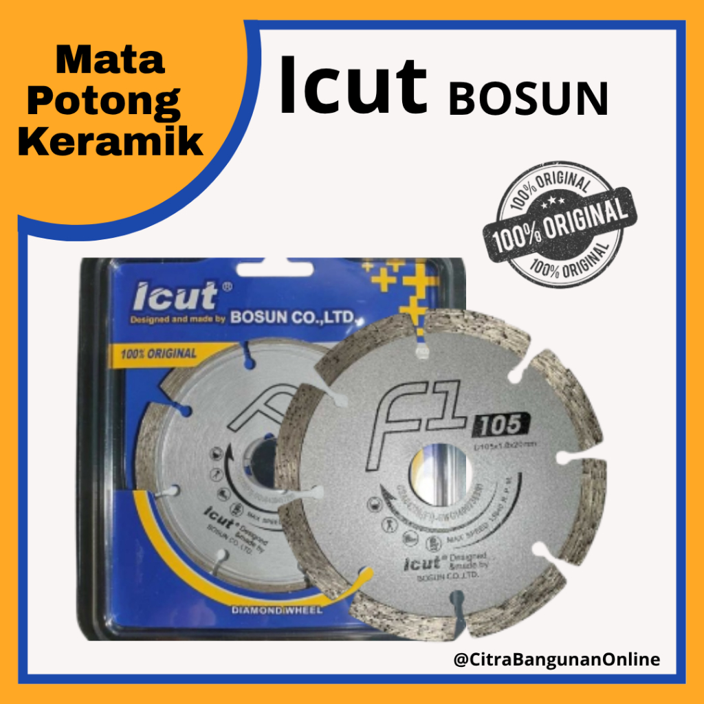 F1 Mata Potong Keramik Diamond 4"'-  Kering DRY ICUT BOSUN F1