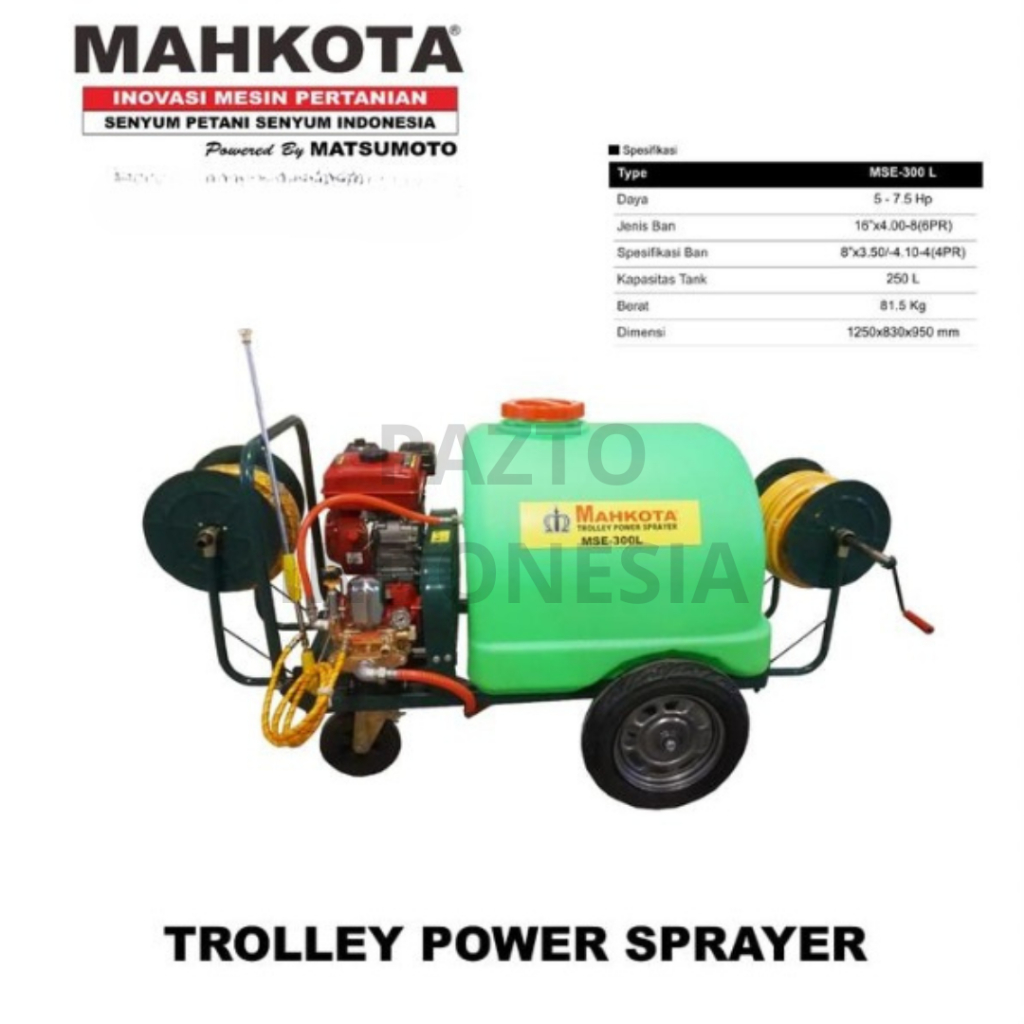 MESIN SEMPROT HAMA DISINFEKTAN SPRAYER MAHKOTA MSE-300L / TROLLEY SPRAYER