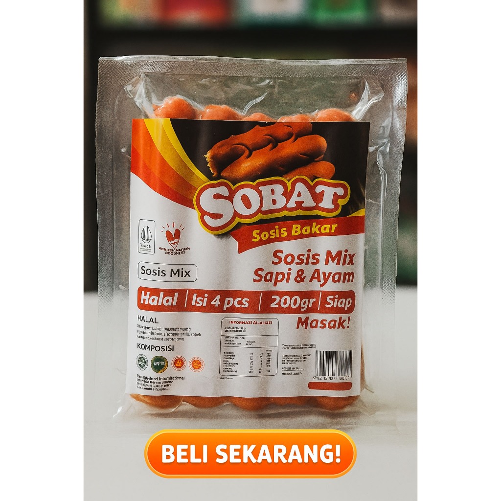

Sosis Mix Daging Sapi dan Ayam Frozen | Isi 4 pcs (200gr) - Naishop