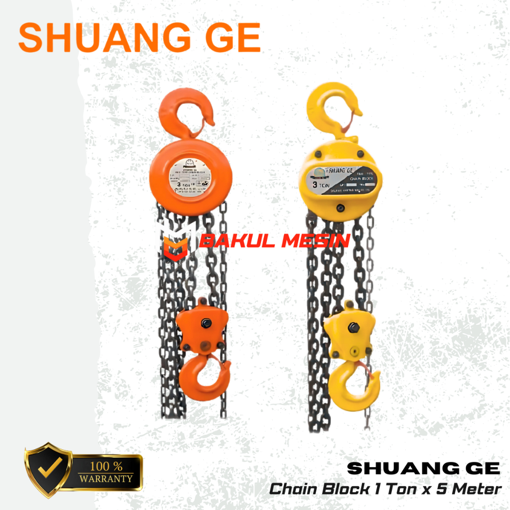 SHUANG GE Chain Block Chain Hoist Takel 1 TON X 5 METER