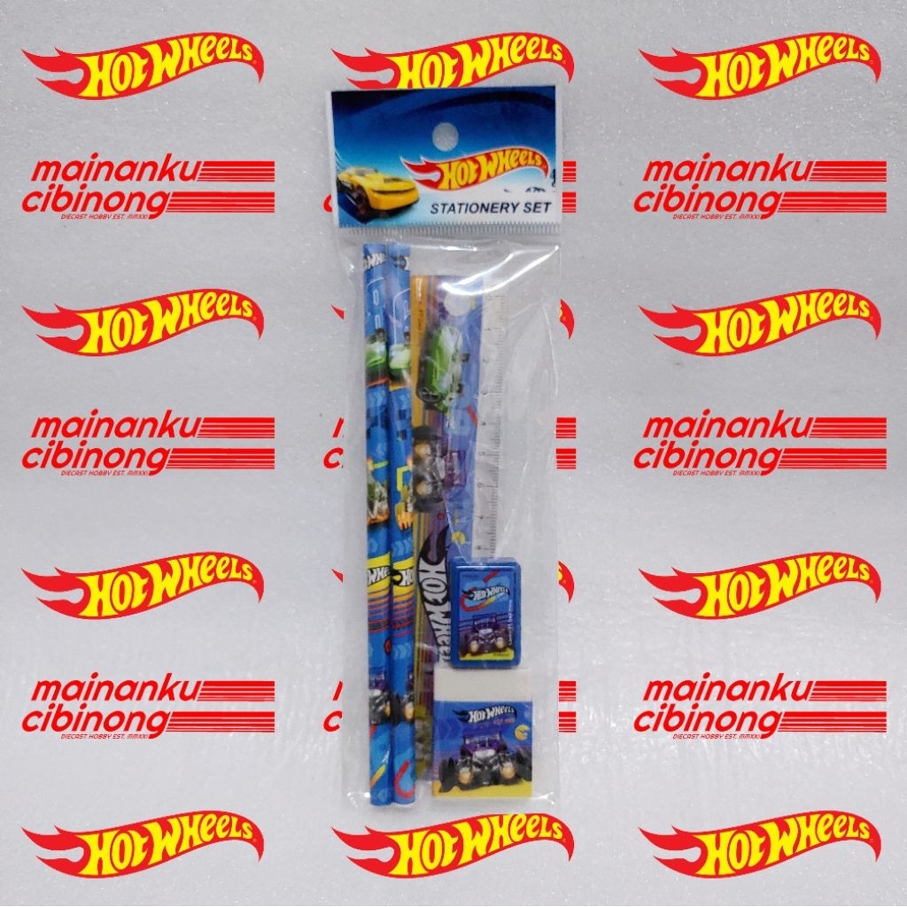 

hot wheels original stationary atk sekolah pensil rautan penghapus penggaris