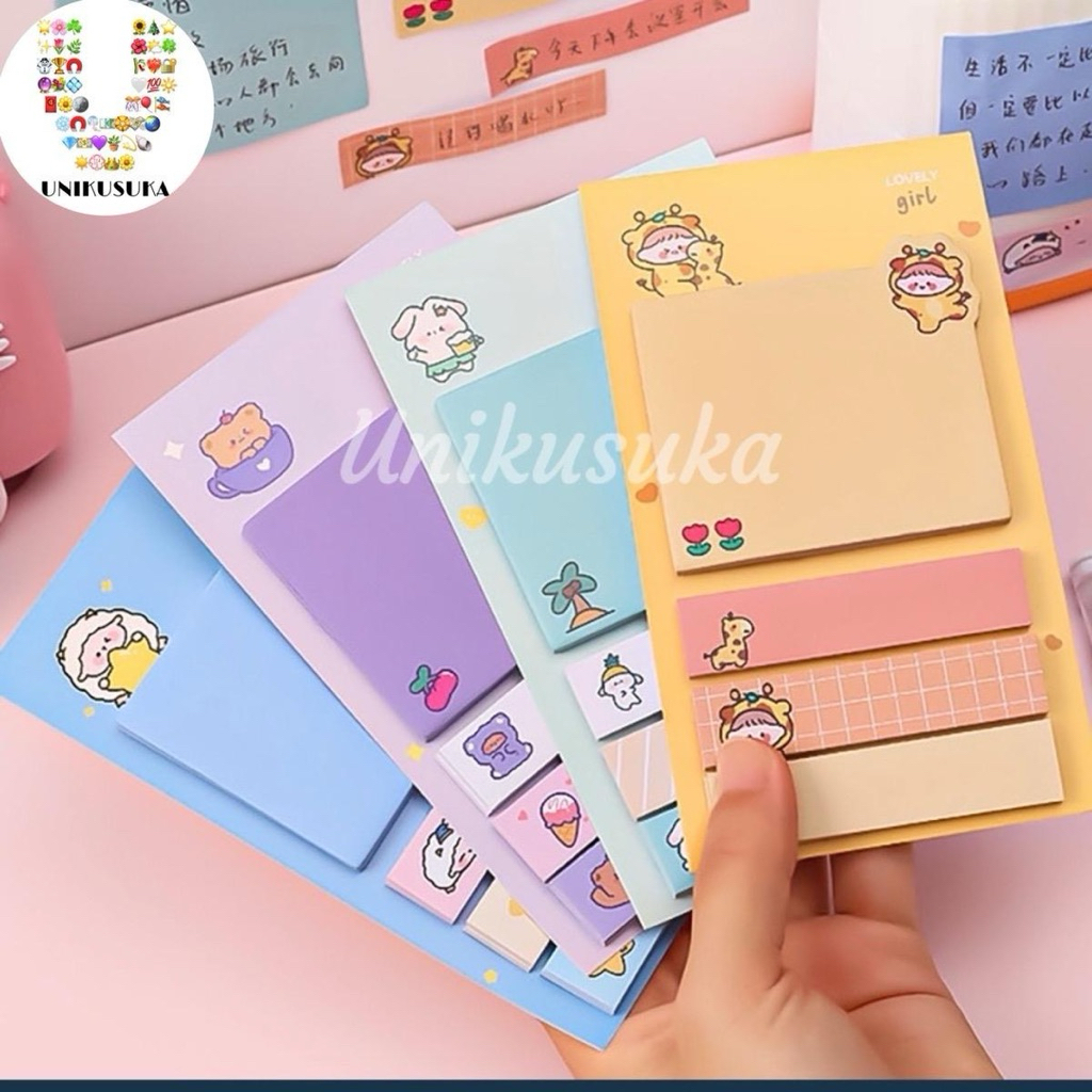 

[UNIKUSUKA] Sticky note stiky note post it motif karakter 4 warna