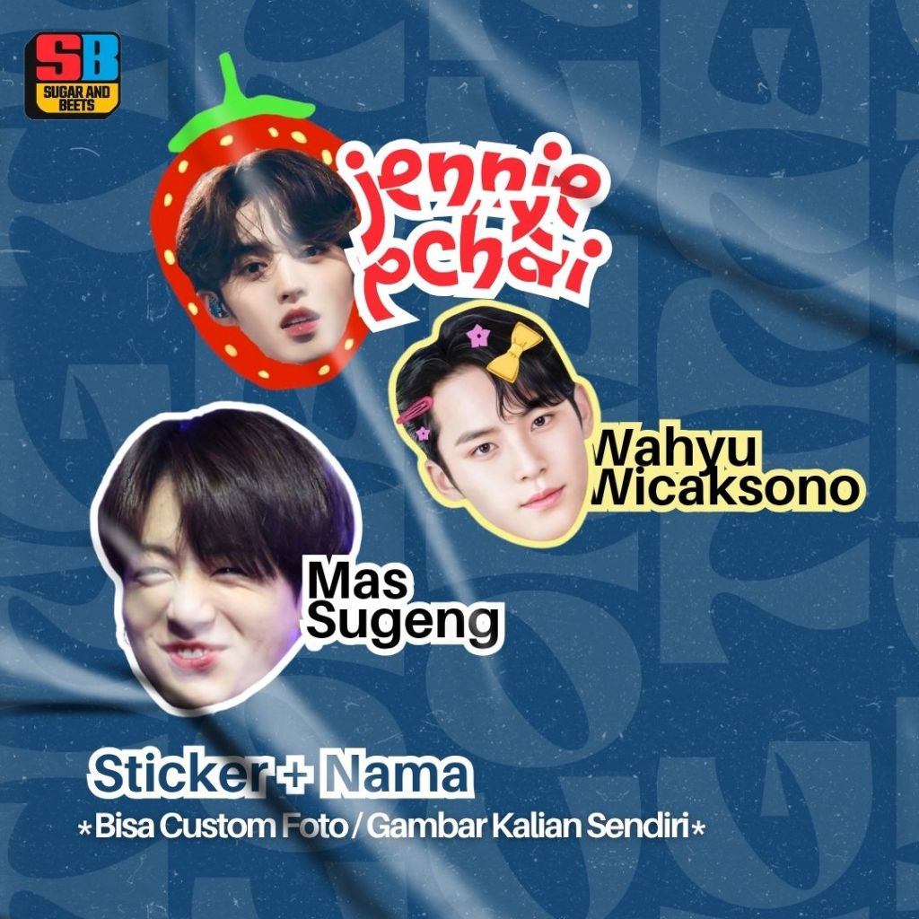 

FACE PATTERN + NAMA [ISI 5] ANTI AIR | STICKER KEPALA + NAMA | ANTI AIR | ANTI LUNTUR | HIGH QUALITY