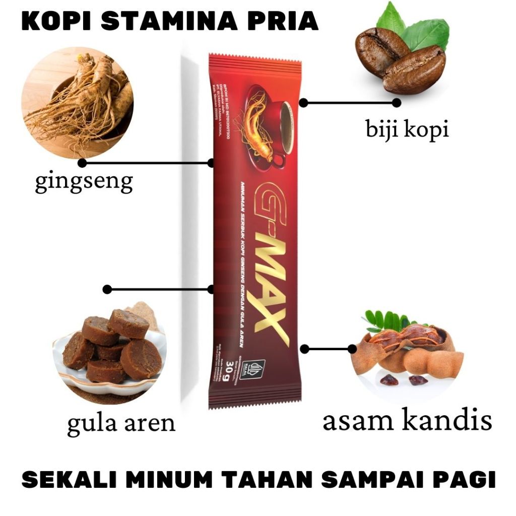 

GMAX KOPI GINGSENG PENAMBAH STAMINA PRIA 1 SACHET