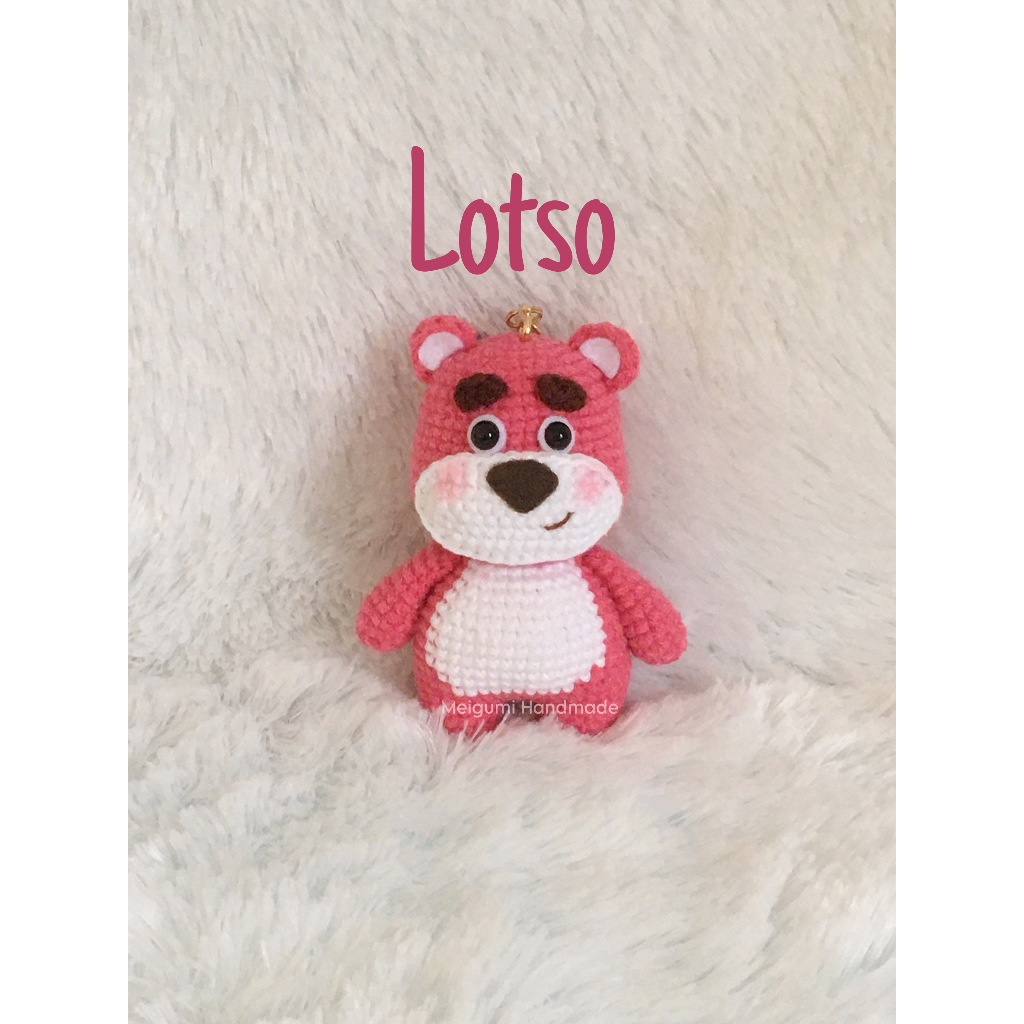 [Ready Stock] Boneka Rajut Lotso Toy Story / Amigurumi Lotso Toy Story / Crochet Lotso Toy Story