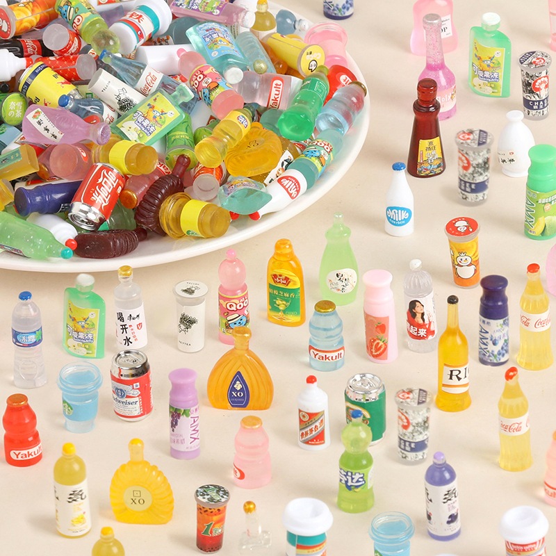 10Pcs / 20 Pcs Miniatur minuman botol - miniatur kaleng minuman - pajangan mini - miniatur minuman l