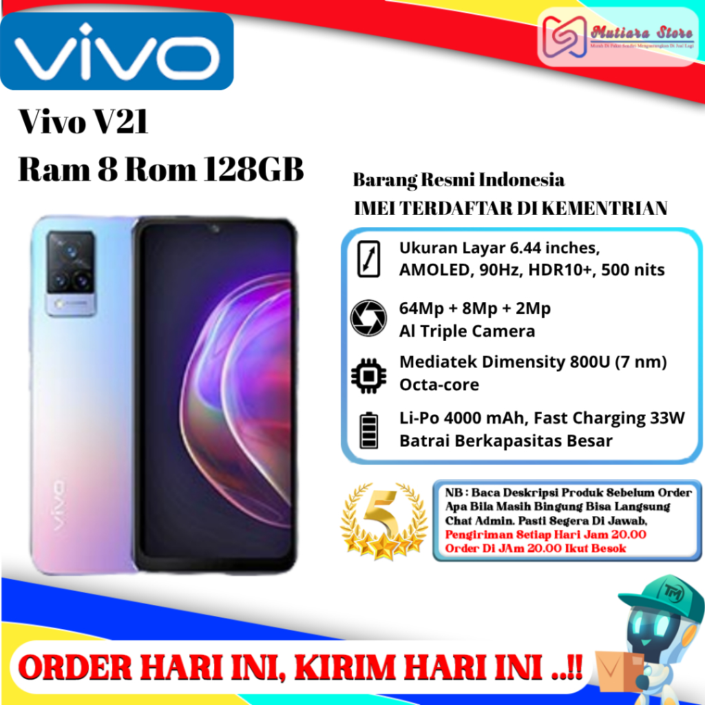 Vivo V21 Ram 8 Rom 128GB NFC