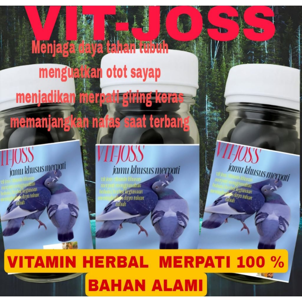 VIT-JOSS JAMU HERBAL MERPATI 120 BUTIR paling ampuh dalam 2 hari pil sarang walet ginseng teki klenc