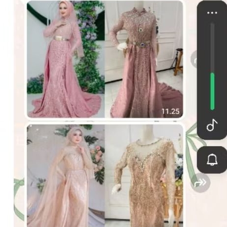 preloved gaun cream dan rosegold