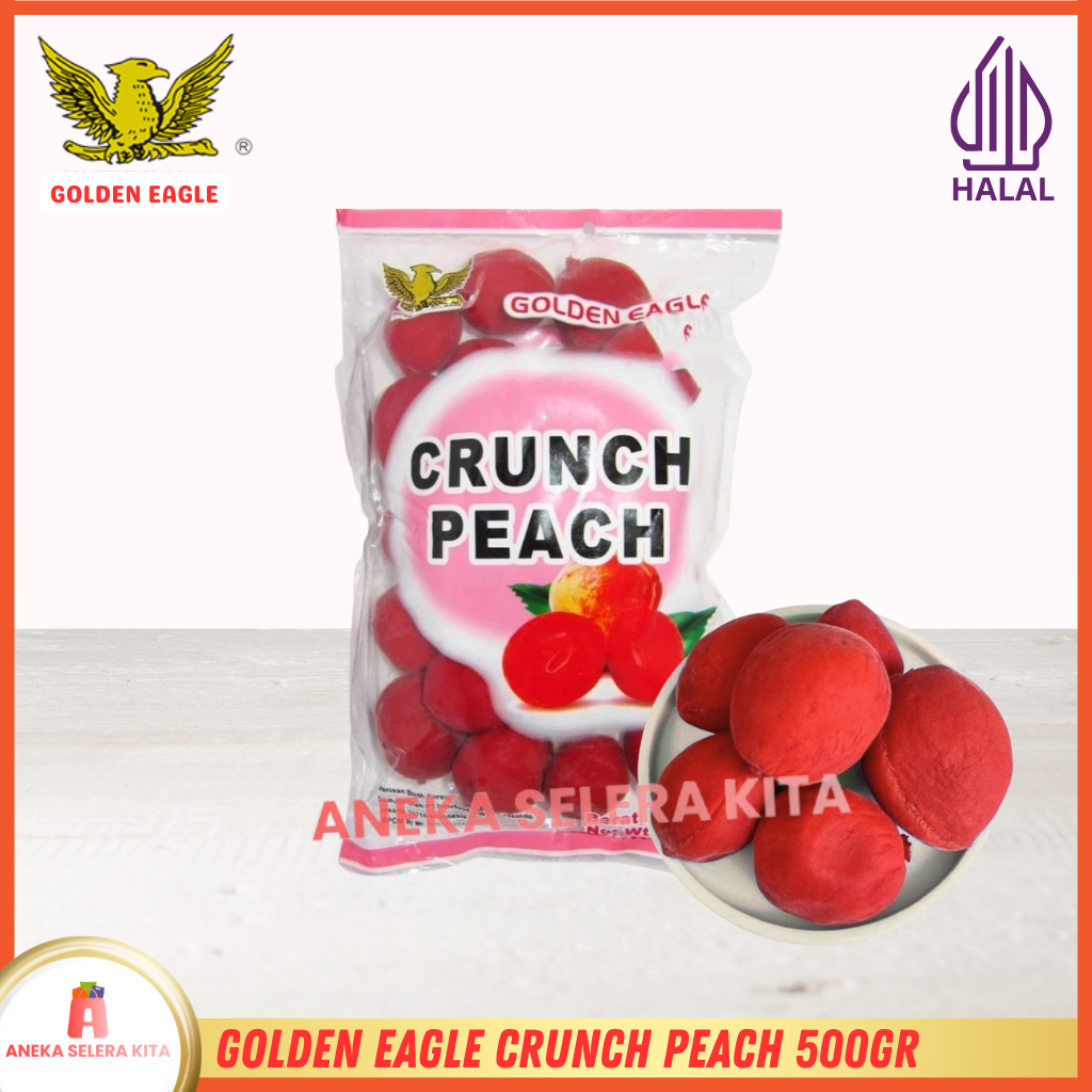 

Golden Eagle Crunch Peach Manisan Persik Buah Merah - Halal 500g
