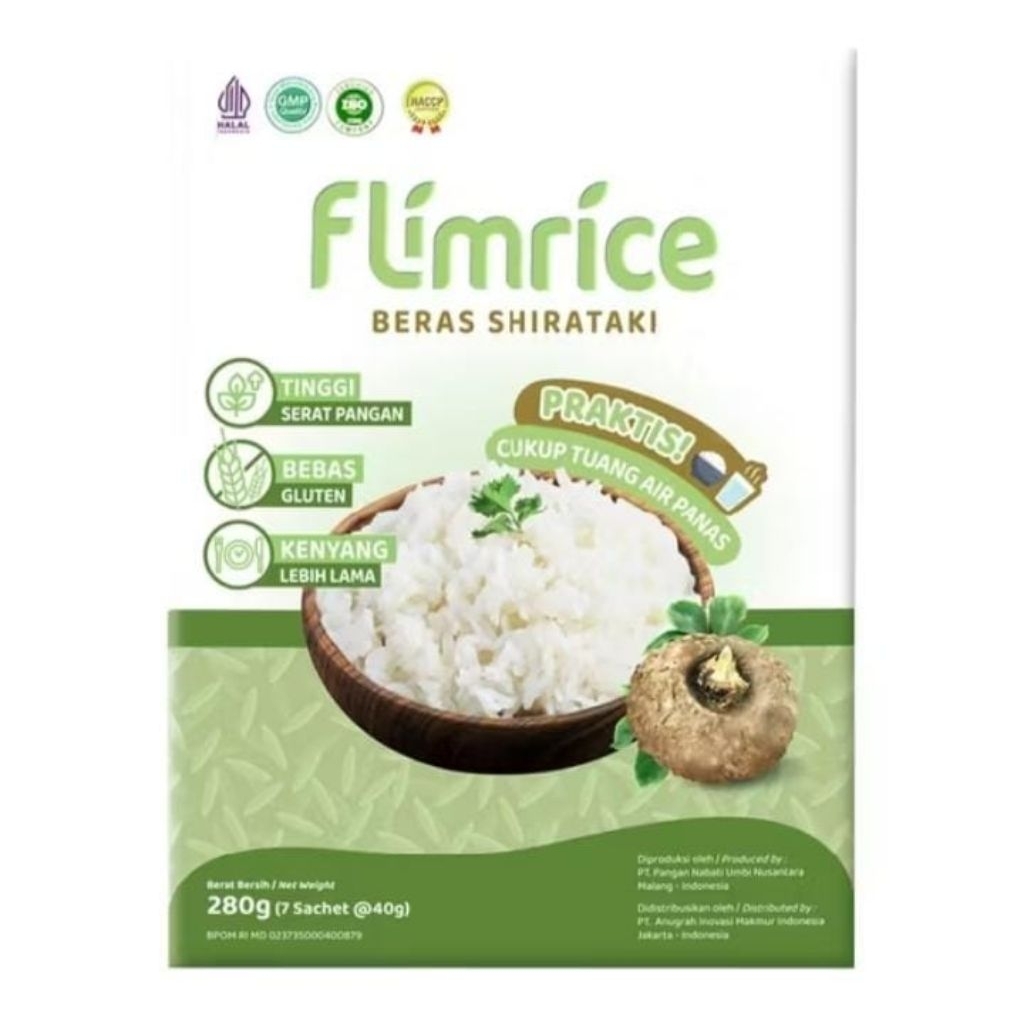 

Flimrice Shirataki 280g Beras Porang Instan Konjac Ruce sachet 7Pcs