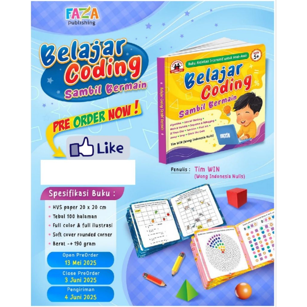 Belajar Coding Sambil Bermain / Buku Edukasi Anak/ Buku Coding / Buku Sekolah Anak