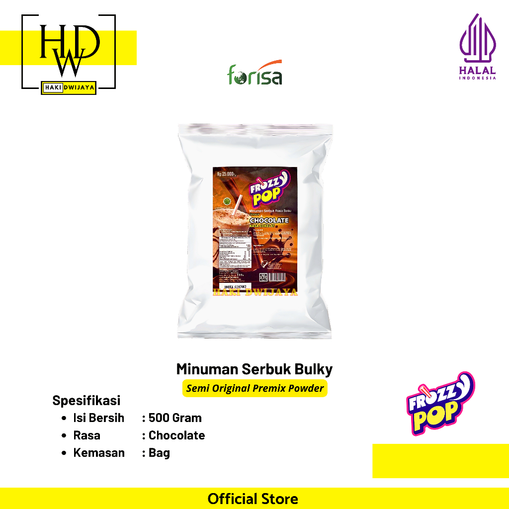 

[500gr] Froozy Pop Powder Minuman Bubuk Instan Rasa Chocolate