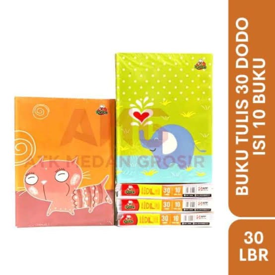 

(DODO) BUKU TULIS DODO ISI 30 LEMBAR BUKU TULIS BERGARIS (1 PACK ISI 10 BUKU)