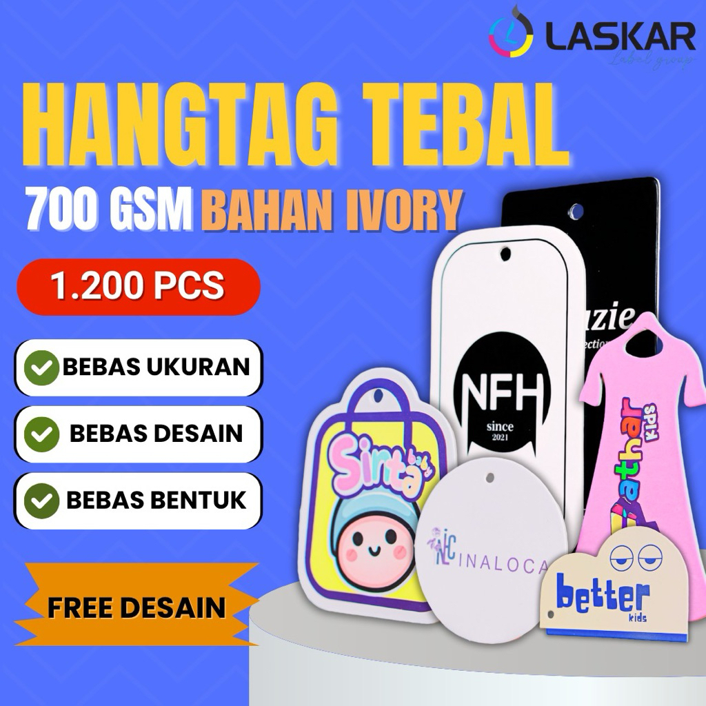 

1200 pcs Hangtag 700 gsm tag hangtag tebal tag tebal tag baju tsg pakaian