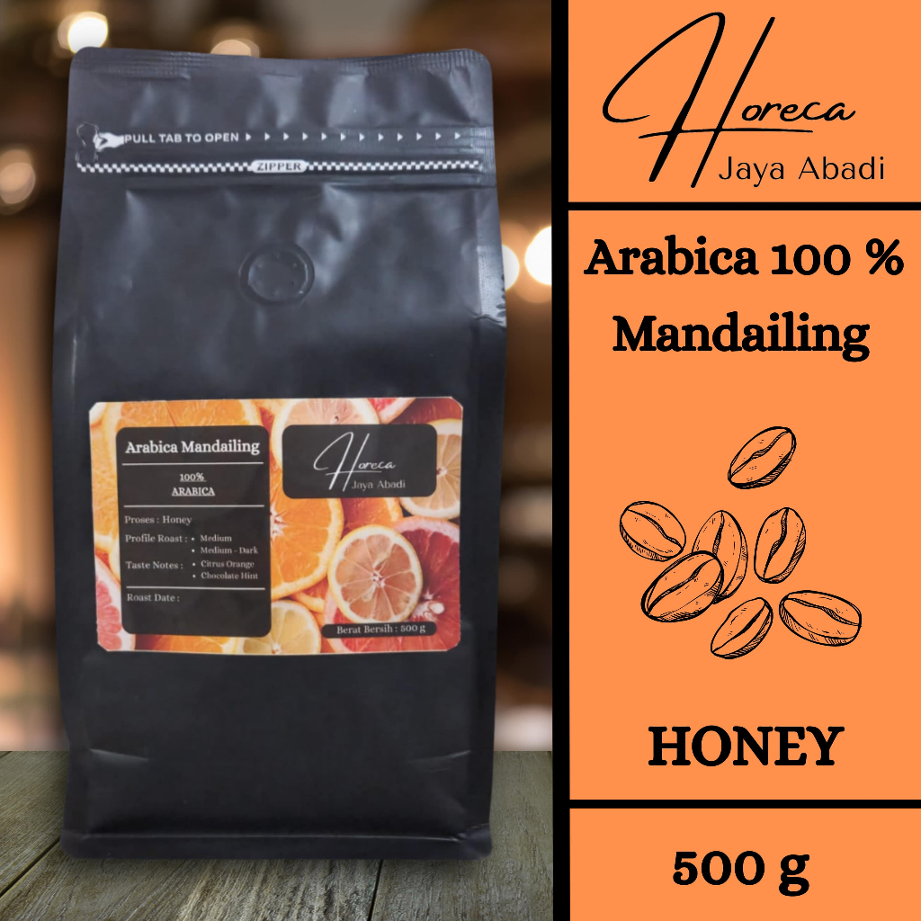 

Horeka Jaya Abadi - Kopi Arabika Mandailing Honey Biji / Bubuk - 500 gr