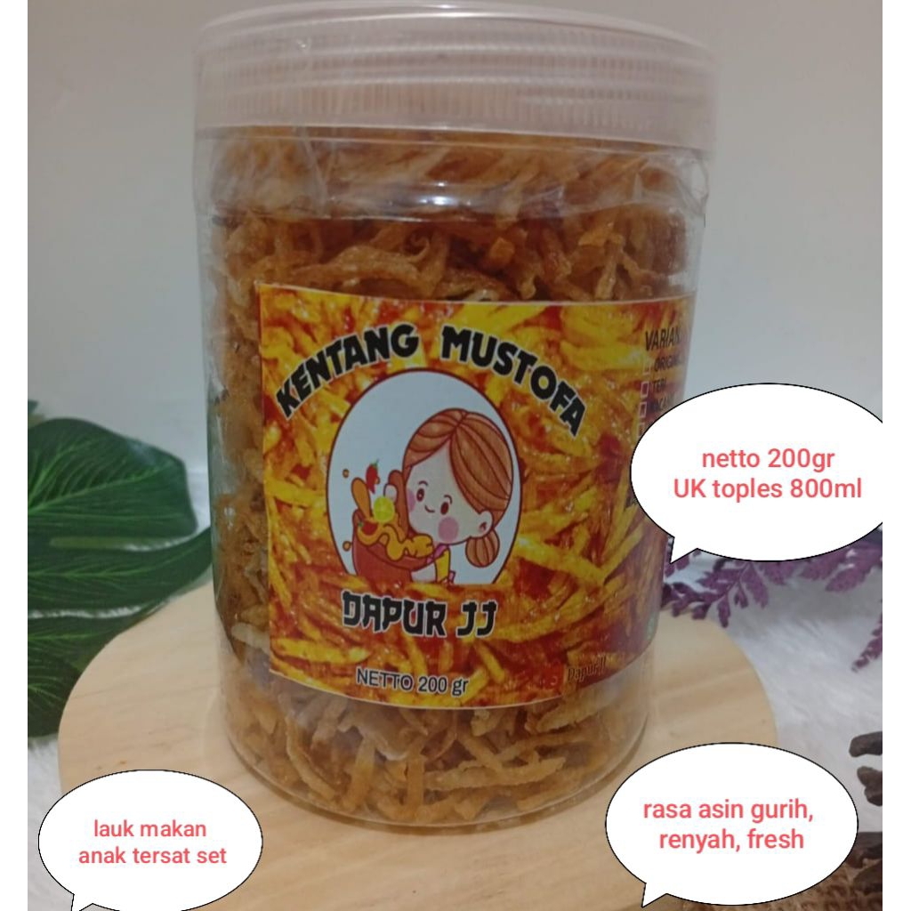 

Kentang Mustofa Asin Gurih Kemasan toples 800ml